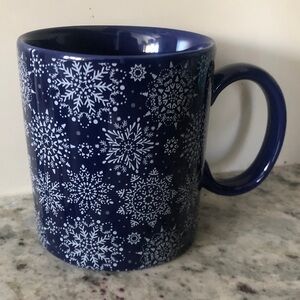 Navy Snowflake Ceramic Mug